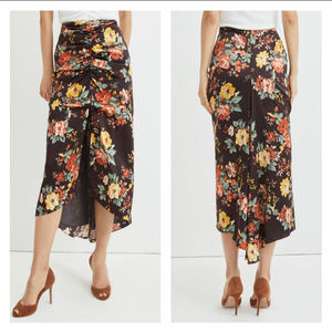 VERONICA BEARD Pixie Floral Silk Skirt in Oxblood Multi size 2 NWOT